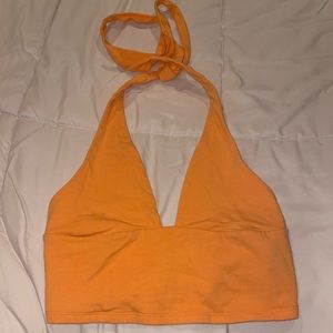 Garage orange halter top xs